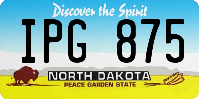 ND license plate IPG875