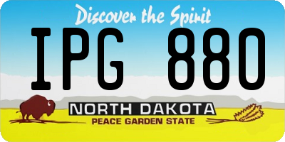 ND license plate IPG880