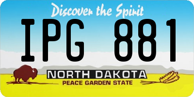 ND license plate IPG881
