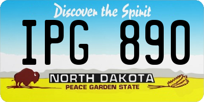 ND license plate IPG890