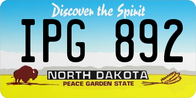 ND license plate IPG892