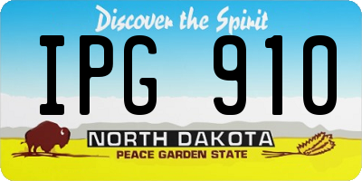 ND license plate IPG910