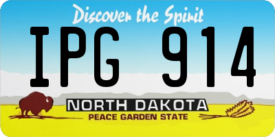 ND license plate IPG914