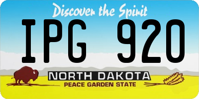 ND license plate IPG920