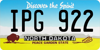 ND license plate IPG922