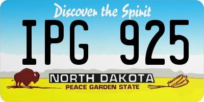 ND license plate IPG925