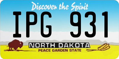 ND license plate IPG931