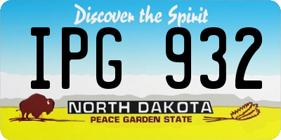 ND license plate IPG932