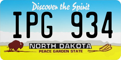 ND license plate IPG934