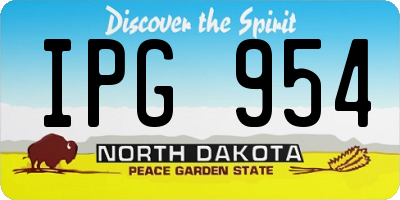 ND license plate IPG954