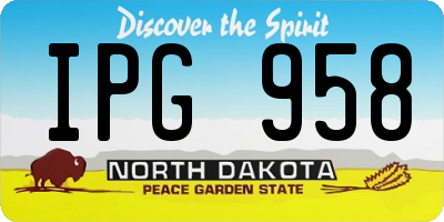 ND license plate IPG958