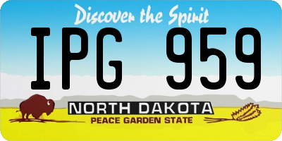 ND license plate IPG959