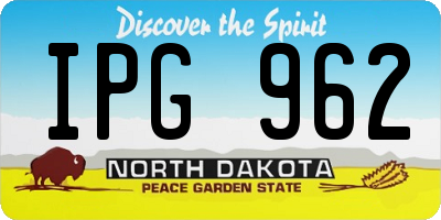 ND license plate IPG962