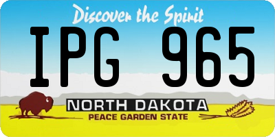 ND license plate IPG965