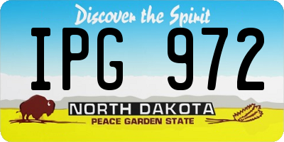 ND license plate IPG972