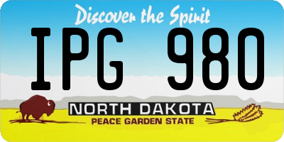 ND license plate IPG980