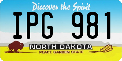ND license plate IPG981