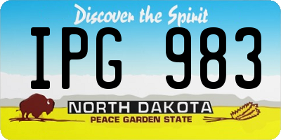 ND license plate IPG983