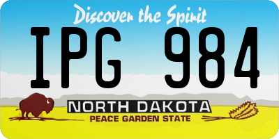 ND license plate IPG984