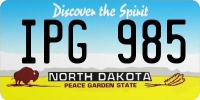 ND license plate IPG985