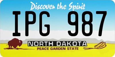 ND license plate IPG987