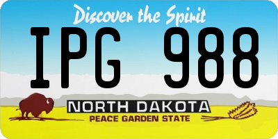 ND license plate IPG988
