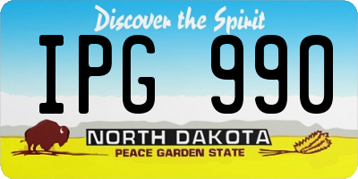 ND license plate IPG990