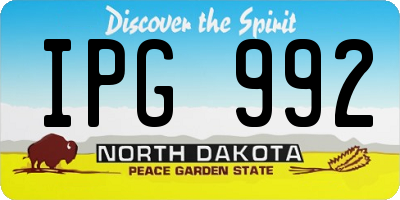 ND license plate IPG992