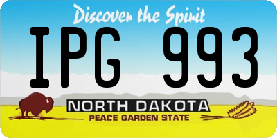 ND license plate IPG993