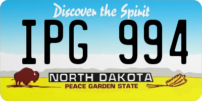 ND license plate IPG994