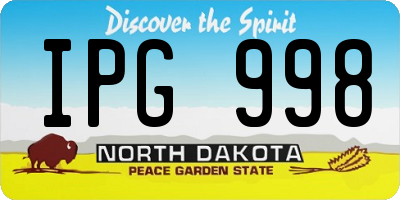 ND license plate IPG998