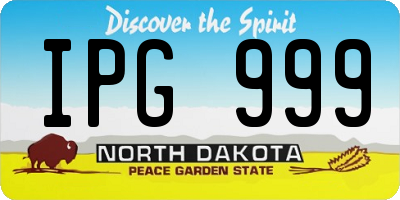 ND license plate IPG999