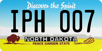 ND license plate IPH007