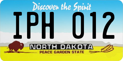 ND license plate IPH012