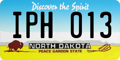 ND license plate IPH013