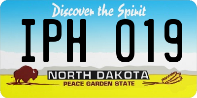 ND license plate IPH019