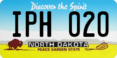 ND license plate IPH020