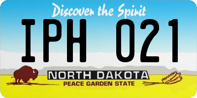 ND license plate IPH021