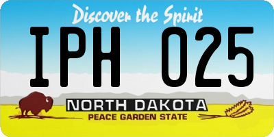 ND license plate IPH025