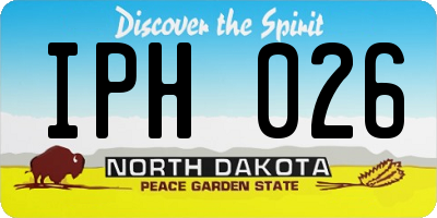 ND license plate IPH026
