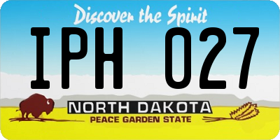 ND license plate IPH027
