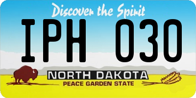 ND license plate IPH030