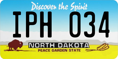 ND license plate IPH034