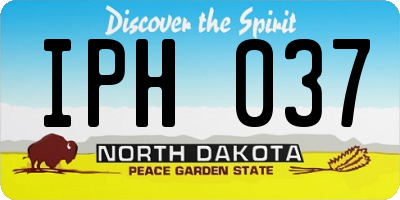 ND license plate IPH037
