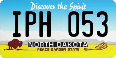 ND license plate IPH053