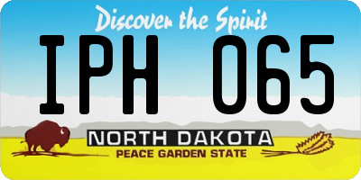 ND license plate IPH065