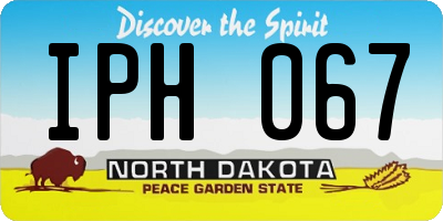 ND license plate IPH067