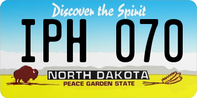 ND license plate IPH070