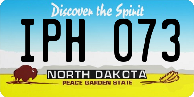 ND license plate IPH073