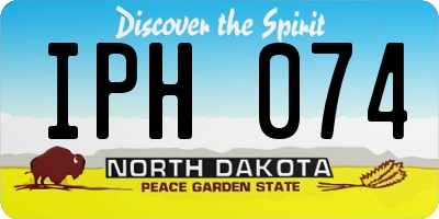 ND license plate IPH074